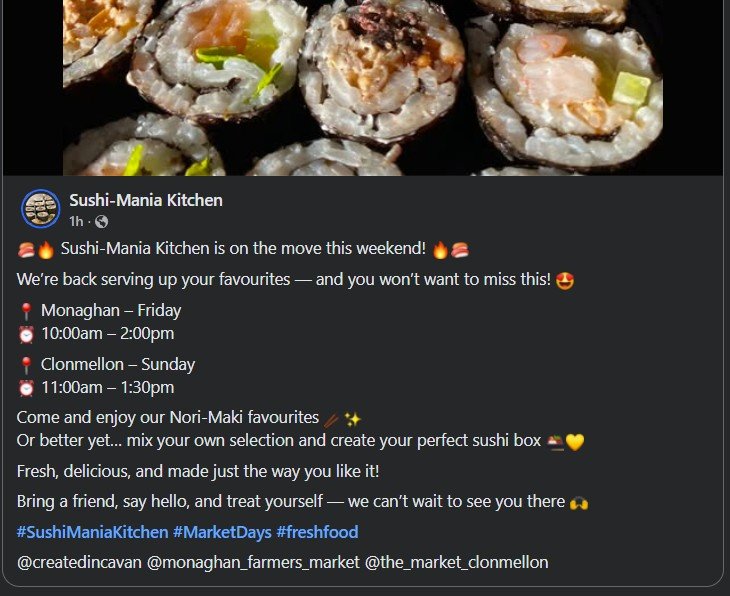 Sushi visits Monaghan and Clonmellon